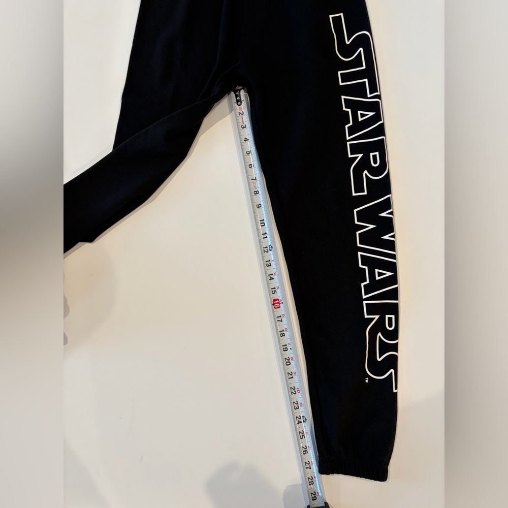 Star Wars High Waist Women’s Joggers Bold Logo Large Black White Drawstring - Picture 3 of 10